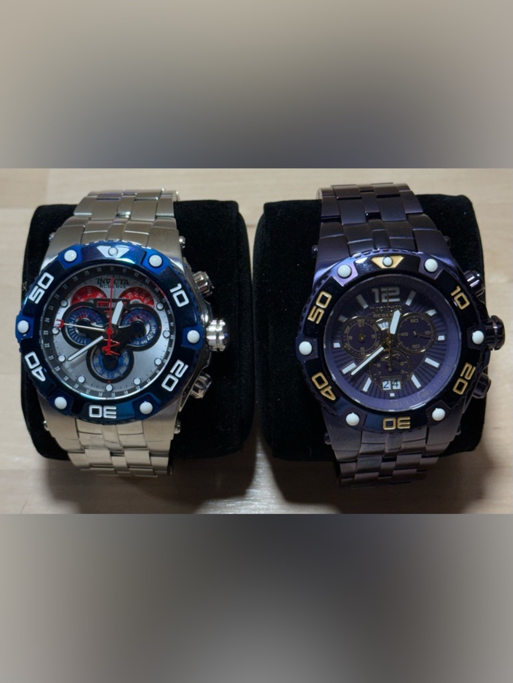 Men's Invicta Lot of 2 Watches Stainless Steel Chronograph Watches